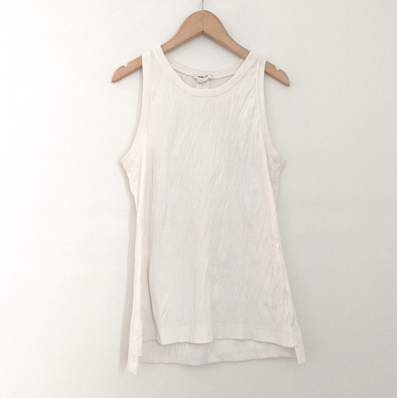 Helmut Lang White Sleeveless Crinkled Tank Shirt - Picture 6 of 8